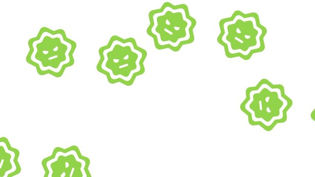 Green microscopic virus spreading inside human body