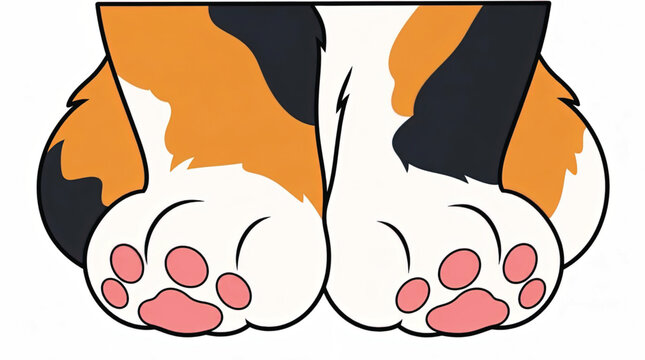 Closeup of cat paws with claws.