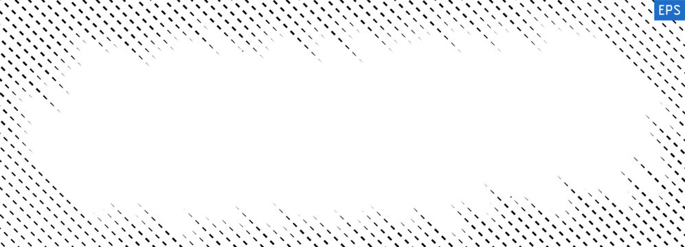 Linear frame from diagonal slash lines. Thin parallel dotted stripes creating a simple geometric texture. Vector illustration isolated on white background with repeating strokes for modern designs