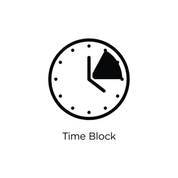 Clock face with a triangular segment removed a black silhouette on a white background time schedule agenda calendar hourglass