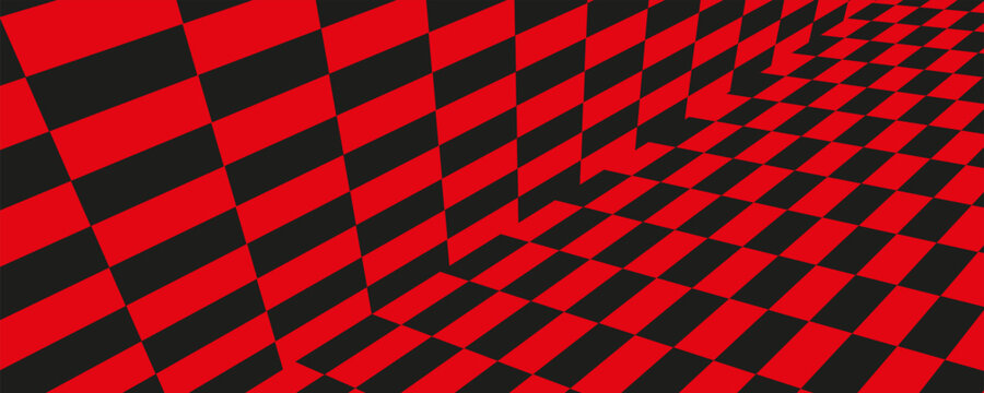 Vector. Seamless coarse red checkered vector plaid fabric pattern texture.