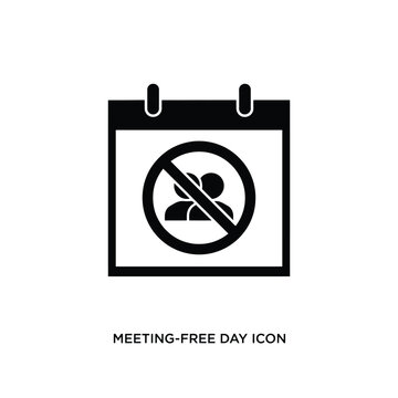 Meeting free day icon on a white background a simple black silhouette representing schedule availability availability calendar date deadline digital