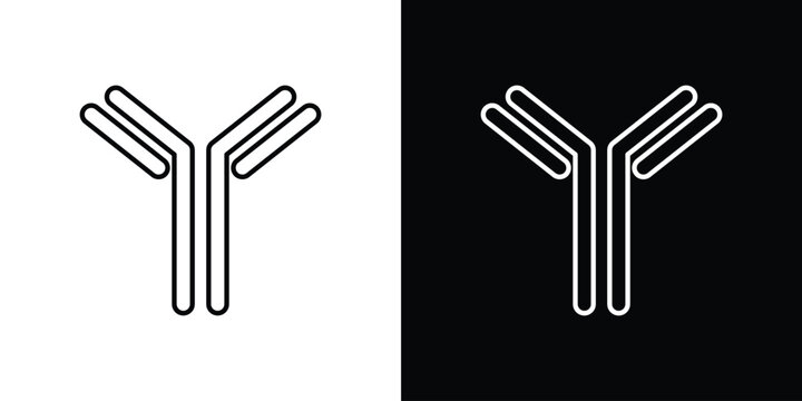 Antibody icon graphics editable linear strokes