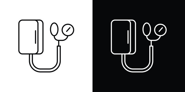Blood pressure meter icon graphics editable linear strokes