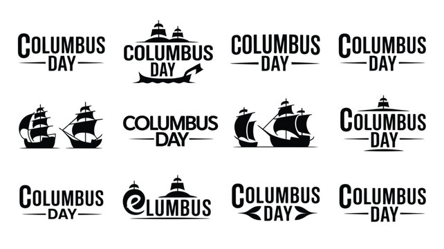 Columbus day logos