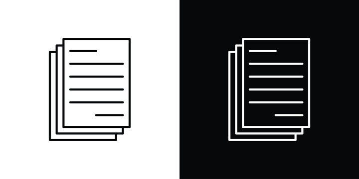 Document papers icon graphics editable linear strokes