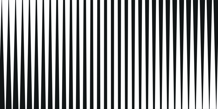 Thin line halftone gradient texture. Fading vertical stripe gradation background. Repeating wide pattern backdrop. Black parallel lines wallpaper for overlay, print, cover, banner, poster. Vector