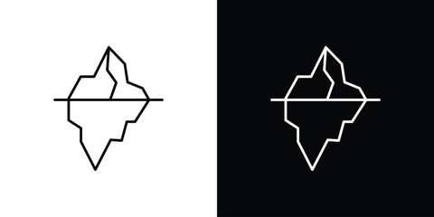 Iceberg icon graphics editable linear strokes © No
