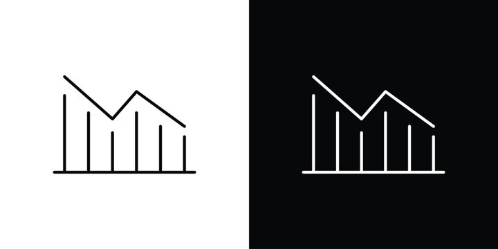 Reduction chart icon graphics editable linear strokes