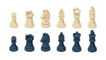 Chess Pieces on White Background. © Kenn