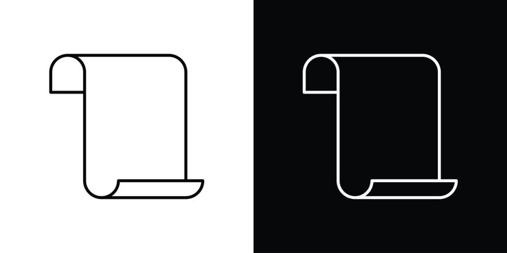 Scroll paper icon graphics editable linear strokes