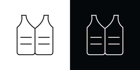 Vest jacket icon graphics editable linear strokes © No
