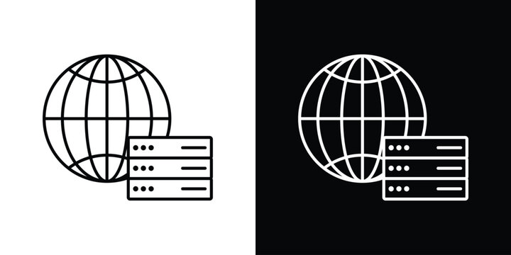 Web server icon graphics editable linear strokes