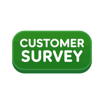 Customer survey green button graphic design with customer feedback business research