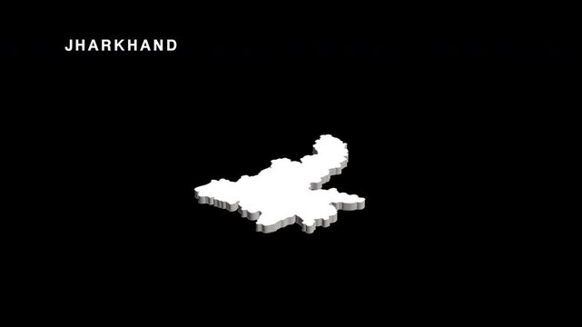 Jharkhand state map of india animation