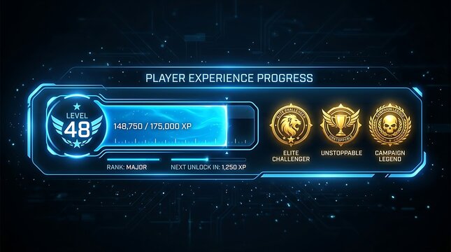 48th player experience progress interface screen.