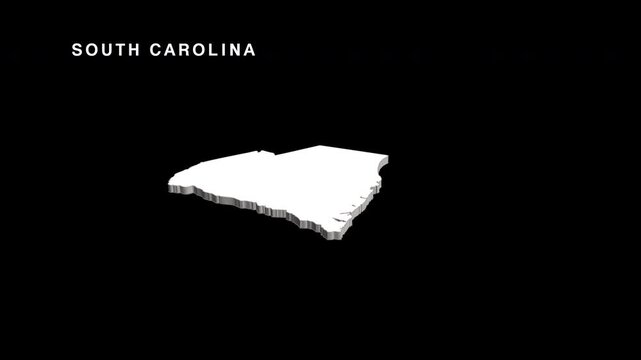 South carolina state map rotating animation