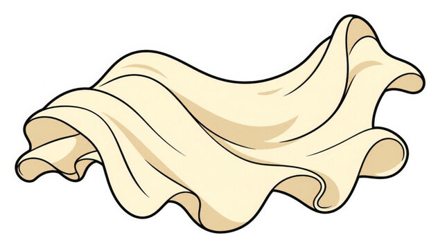A piece of beige cloth waving.