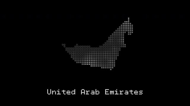 United arab emirates digital map animation with country name