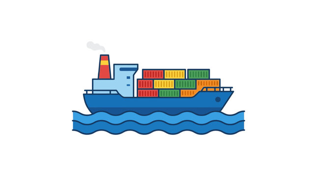 Large blue cargo ship on water.
