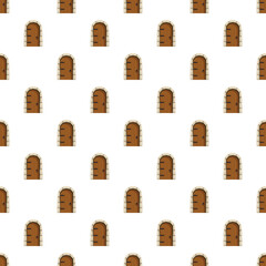 Naklejka premium Medieval arched wooden doors repeating as a seamless pattern