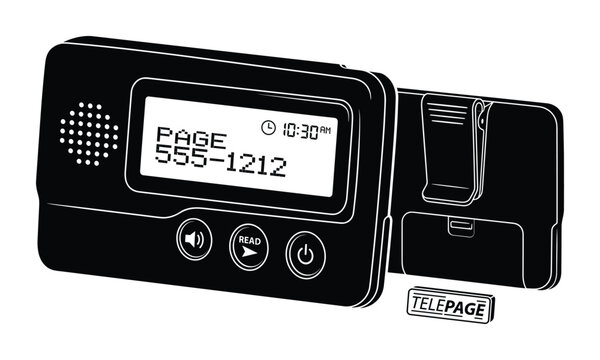 Electronic pager communication device and belt clip accessory