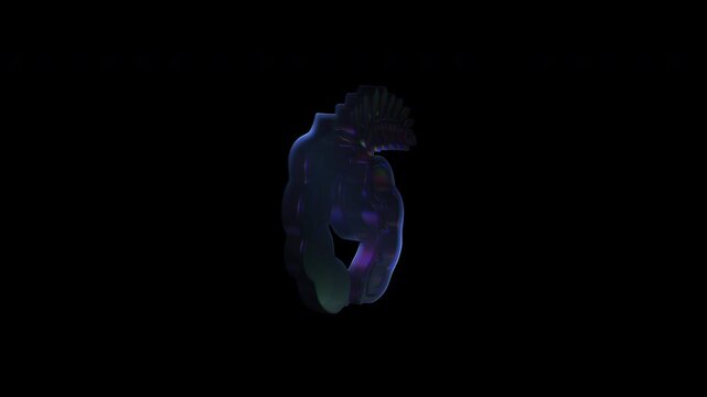 Glowing tamarind fruit rotating on black background