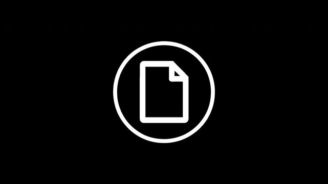 Digital document icon appearing with glitch effect on black background