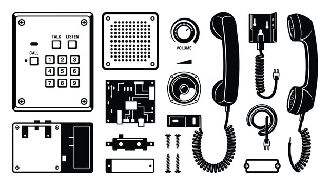 Intercom system parts detailed illustration