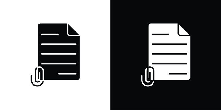 Attach document icon logo for designer or illustrator.