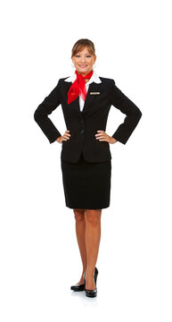 Airline: Cheerful Flight Attendant