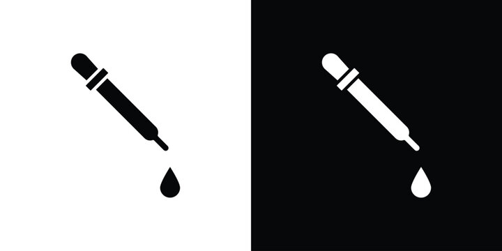 Dropper pipette icon logo for designer or illustrator.