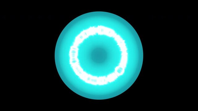 Render Neon circle rotation of frame effects on dark background. Video animation glowing techno backdrop. Round motion frame.