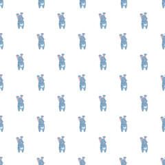 Obraz premium Blue bunny cartoon characters creating a cute seamless pattern for children's designs