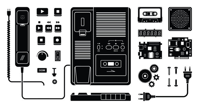 Collection of sound recording and communication elements