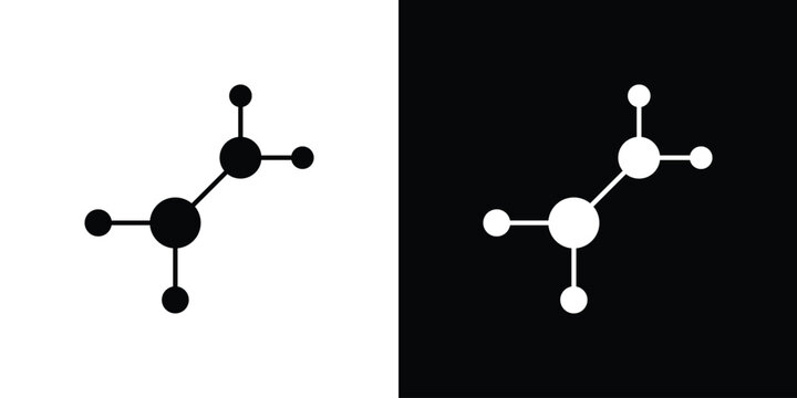 Ethylene molecule icon logo for designer or illustrator.