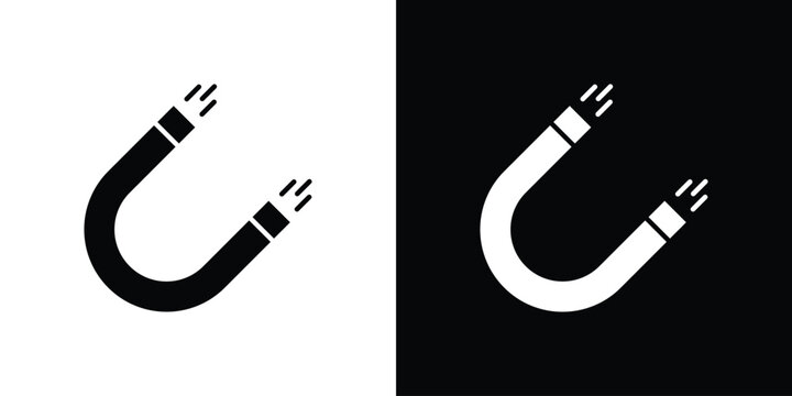 Magnet icon logo for designer or illustrator.