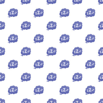 Blue zzz thought bubbles creating a repeating pattern for sleep and rest concepts