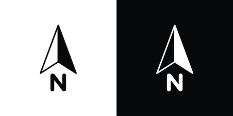 North icon logo for designer or illustrator. © No