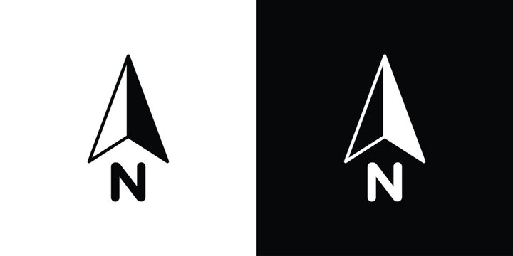 North icon logo for designer or illustrator.