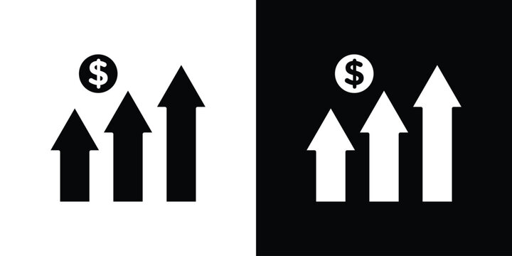 Profit growth icon logo for designer or illustrator.