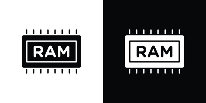 Ram memory icon logo for designer or illustrator.