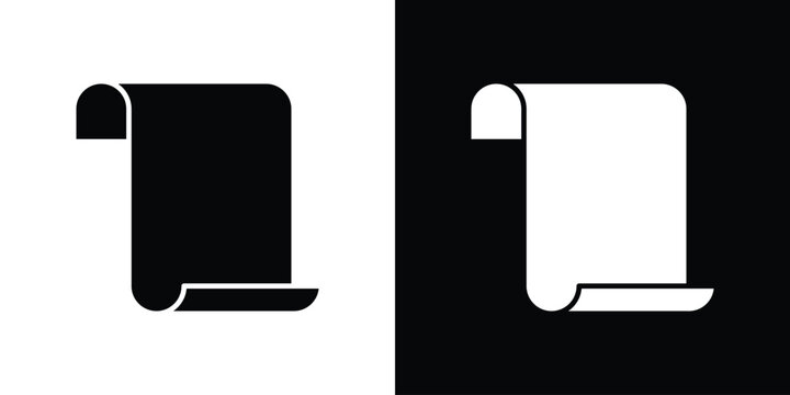 Scroll paper icon logo for designer or illustrator.