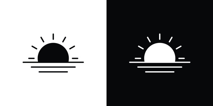 Sunrise icon logo for designer or illustrator.