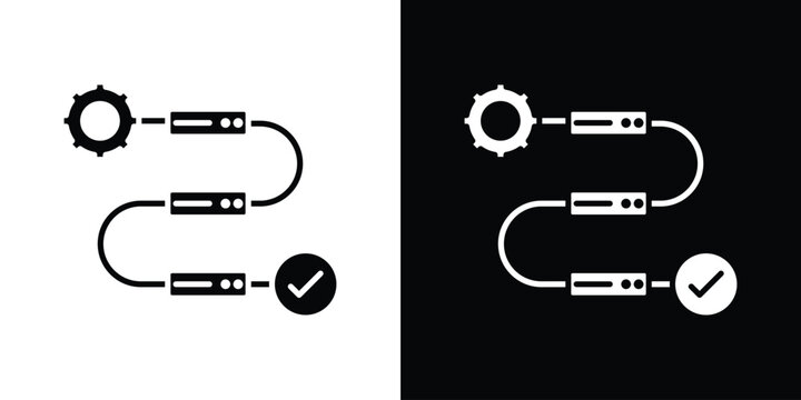 Workflow process icon logo for designer or illustrator.