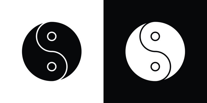 Yin yang icon logo for designer or illustrator.
