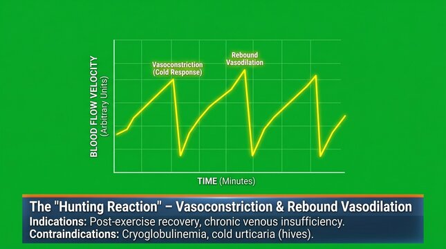 The hunting reaction vasoconstriction and rebound vasodilation medical graph