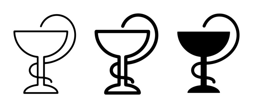 Rod of Asclepius, Caduceus Symbol, Medical Healthcare Icons, Pharmacy and Medicine Graphics, Health Care Vector Art