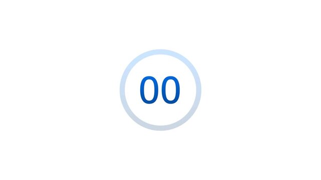 5 second countdown timer, on transparent background with alpha channel 