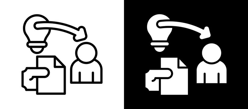 Knowledge Sharing Icon Set In Black And White Filled Style Collection
